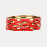 Coral Veda Bangles - Set of 6