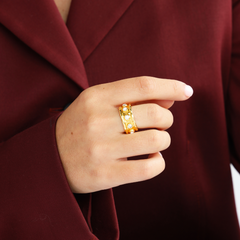 Seven Crystal Ring - Gold