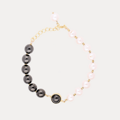 Margarite Bracelet - Hematite/Pearl
