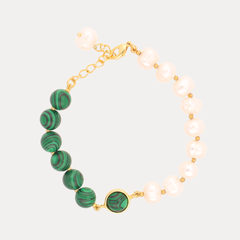 Margarite Bracelet - Malachite/Pearl