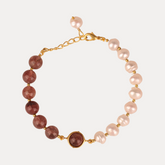 Margarite Bracelet - Strawberry Quartz/Pearl