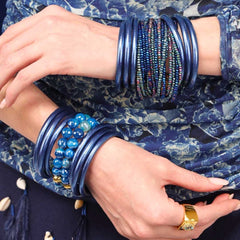Mélange Beaded Bracelet - Sapphire