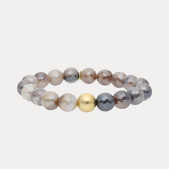 Mélange Beaded Bracelet - Taupe Brown