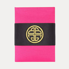 Pink Silk Gift Box with Gold Embroidery