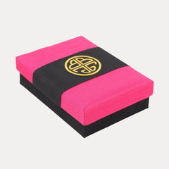 Pink Silk Gift Box with Gold Embroidery