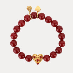 Corazon Beaded Bracelet - Ruby
