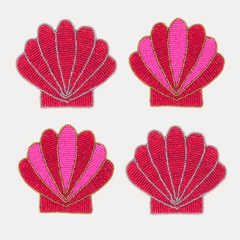 Pink Shell Coasters - Set of 4