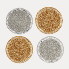 Silver & Gold Holiday Coasters - Set of 4