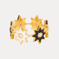 Black & White Star Cluster Ring