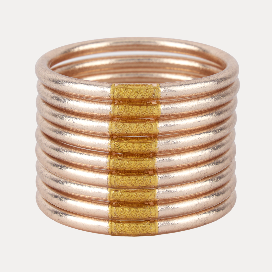 Champagne All Weather Bangles® (Set of 9) - Serenity Prayer