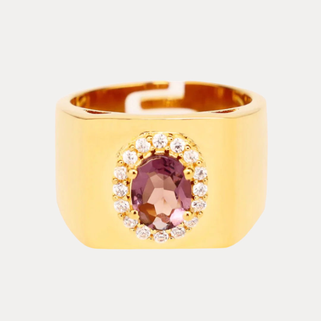 Birthday Ring - Amethyst/White