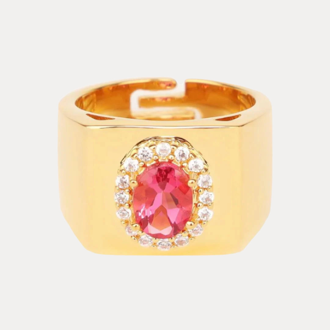 Birthday Ring - Pink Morganite/White