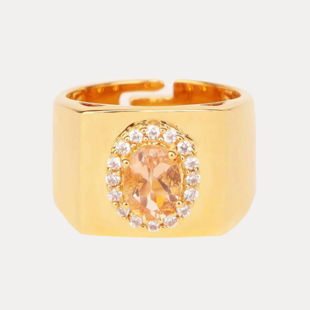 Birthday Ring - Pink Tourmaline/White