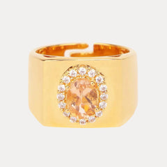 Birthday Ring - Pink Tourmaline/White