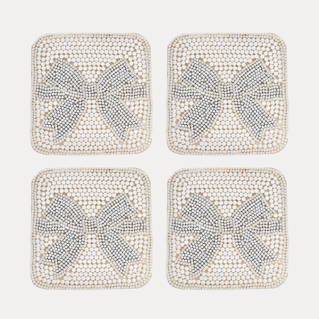Bow Holiday Coasters - Set of 4