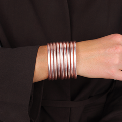 Champagne All Weather Bangles® (Set of 9) - Serenity Prayer