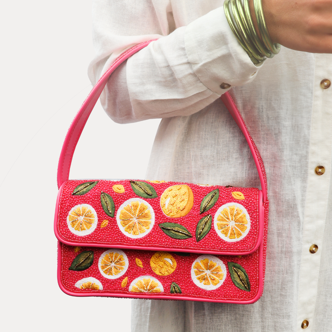 Chica Limon Beaded Handbag
