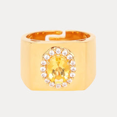 Birthday Ring - Citrine/White