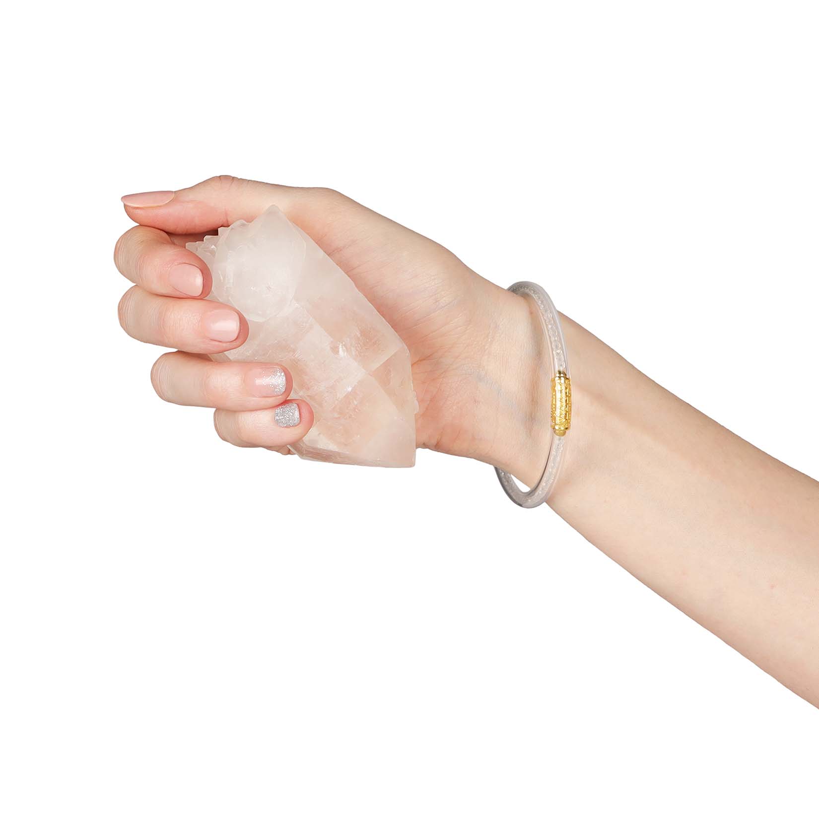 Clear Quartz Luxe All Weather Bangle® (AWB®) - Serenity Prayer