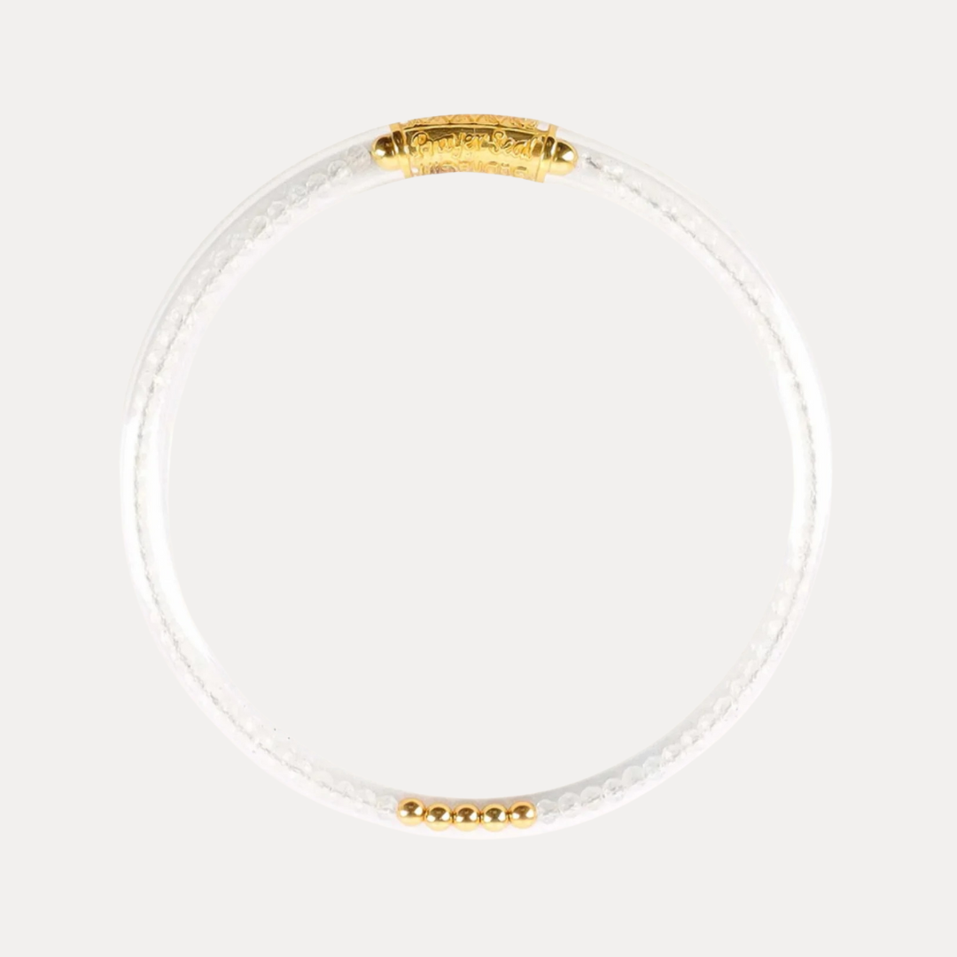 Clear Quartz Luxe All Weather Bangle® (AWB®) - Serenity Prayer