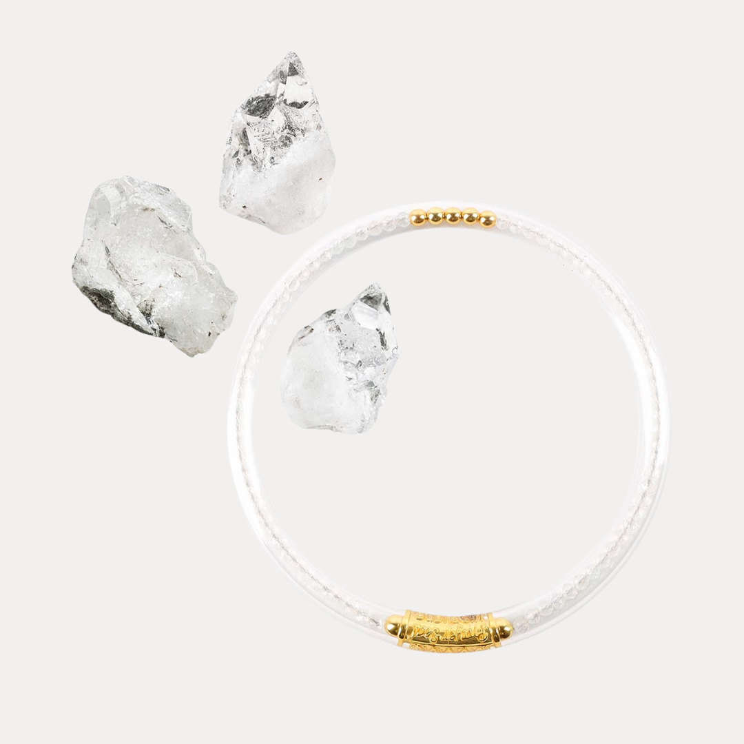 Clear Quartz Luxe All Weather Bangle® (AWB®) - Serenity Prayer