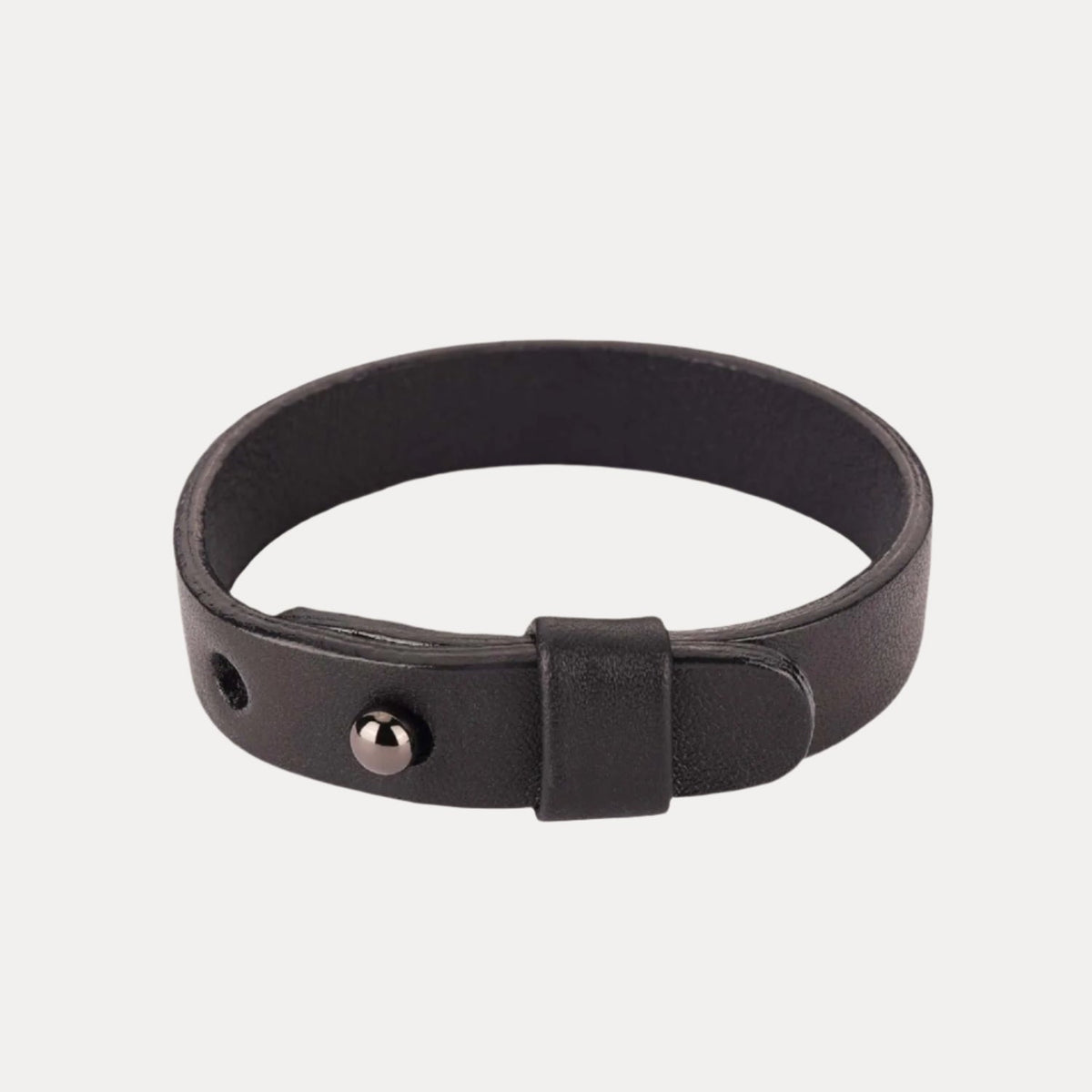 BuDhaGuy Black Napa Leather Bracelet Band for Men