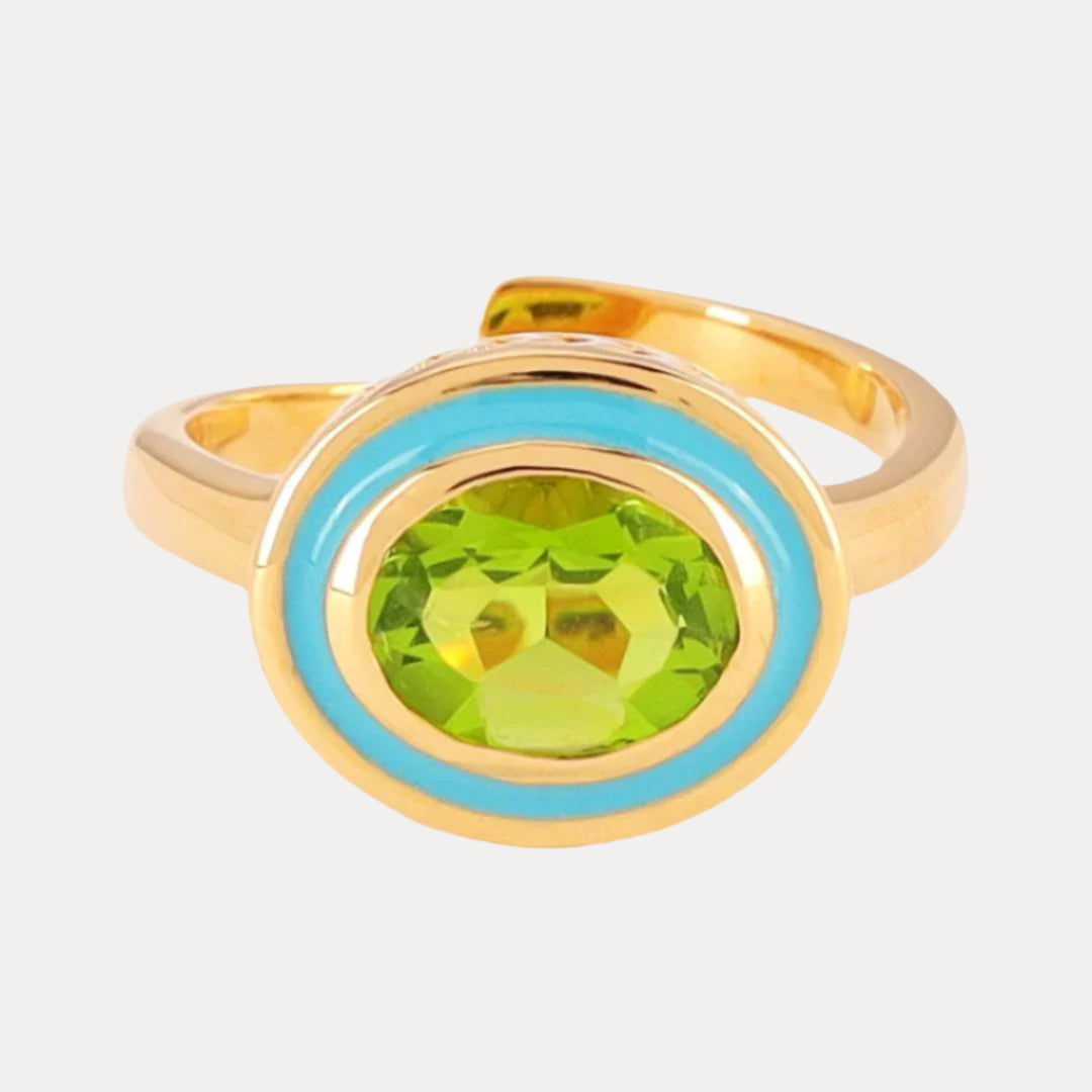 Galaxy Ring - Peridot/Turquoise