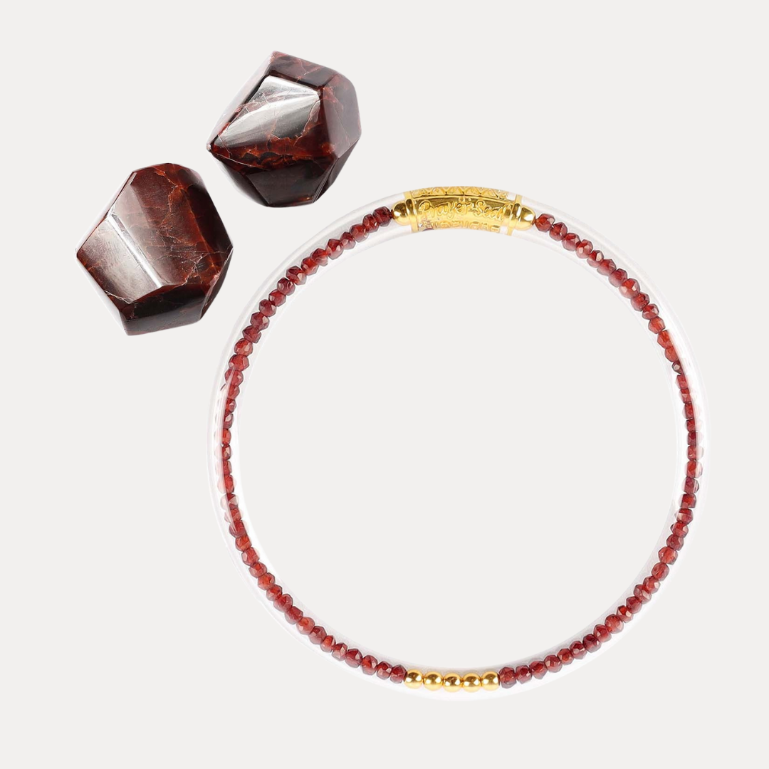Garnet Luxe All Weather Bangle® (AWB®) - Serenity Prayer