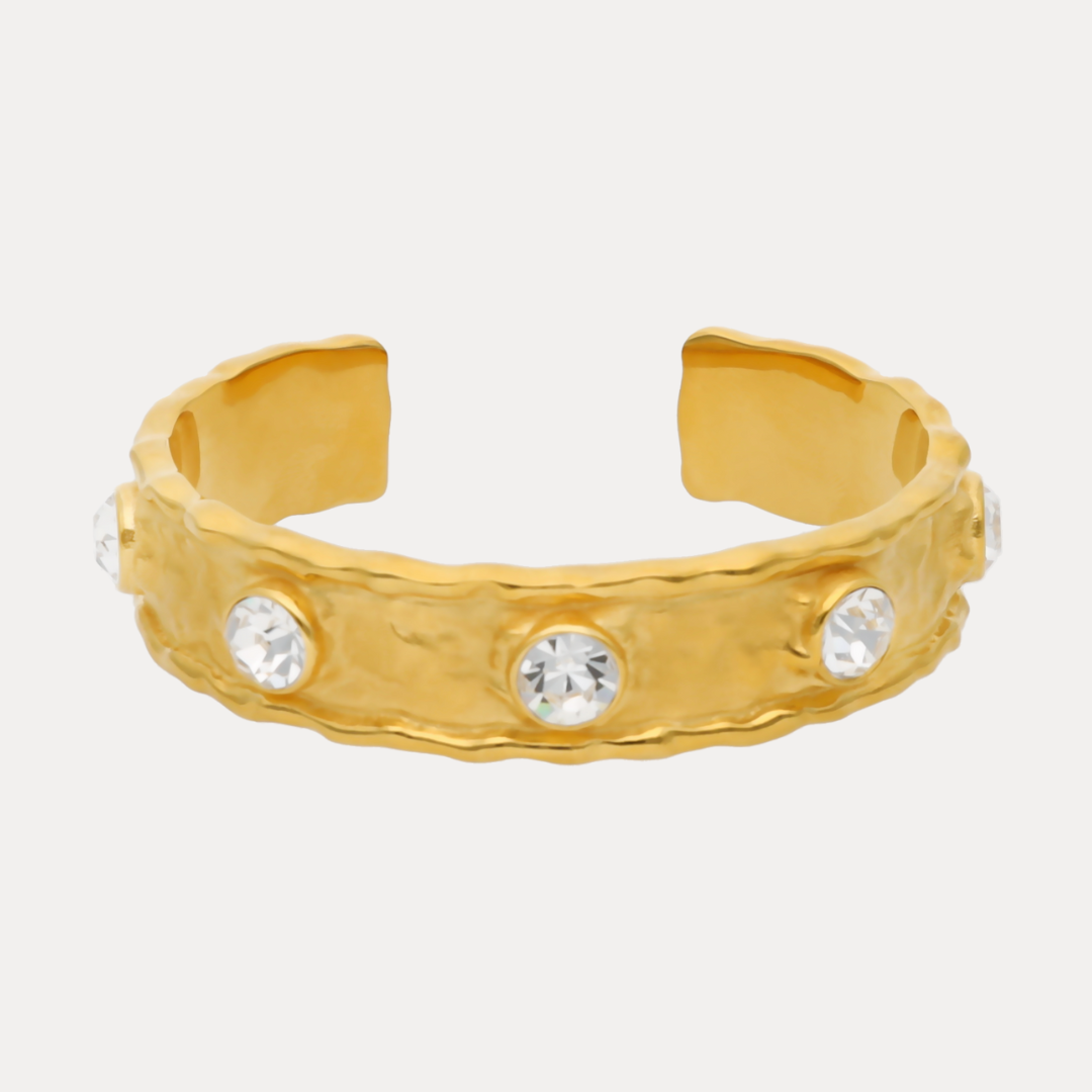 Seven Crystal Cuff - Gold