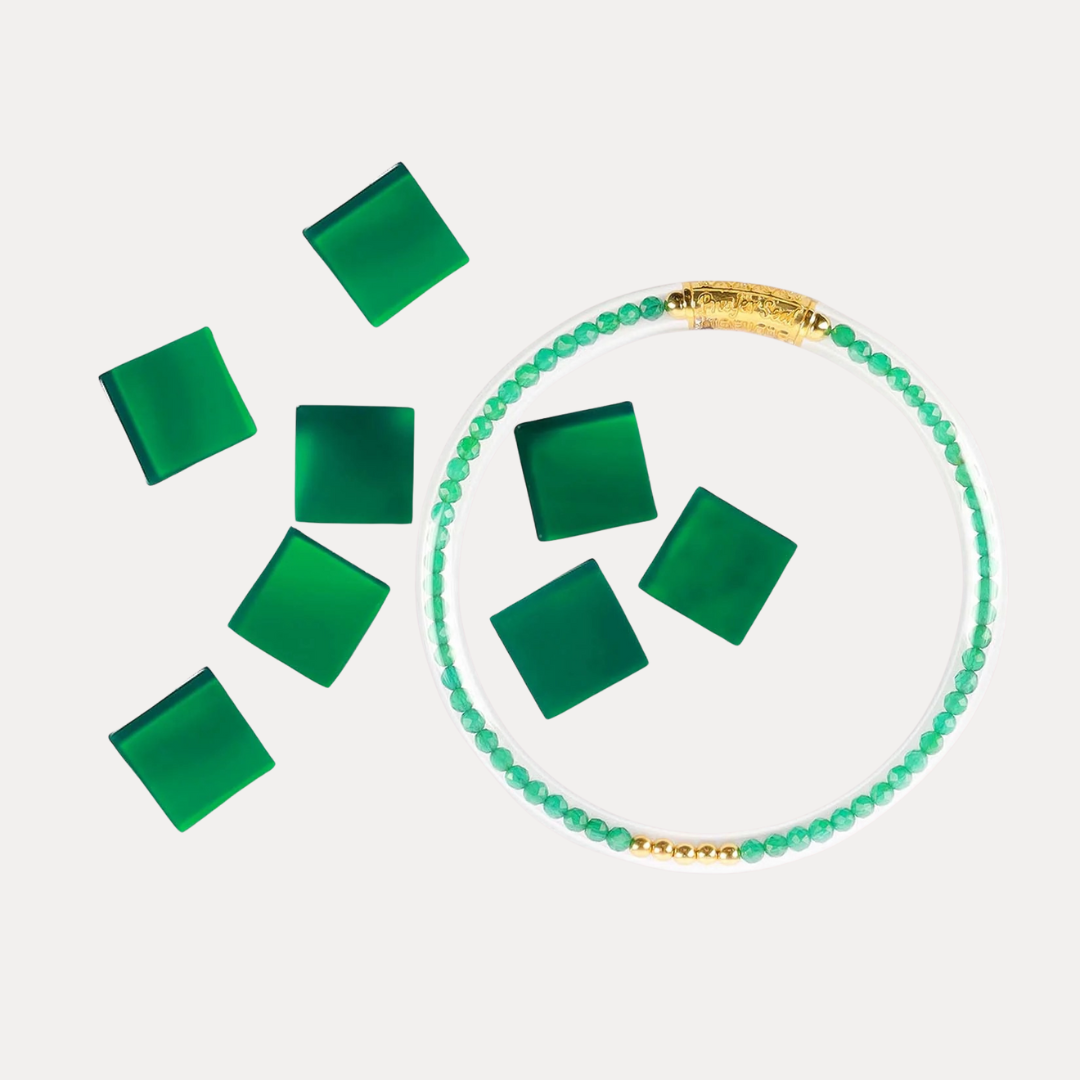 Green Onyx Luxe All Weather Bangle® (AWB®) - Serenity Prayer