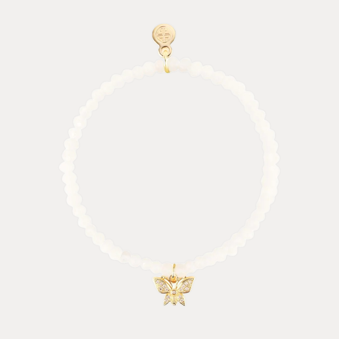 Luna Bracelet - Gardenia With Butterfly Charm