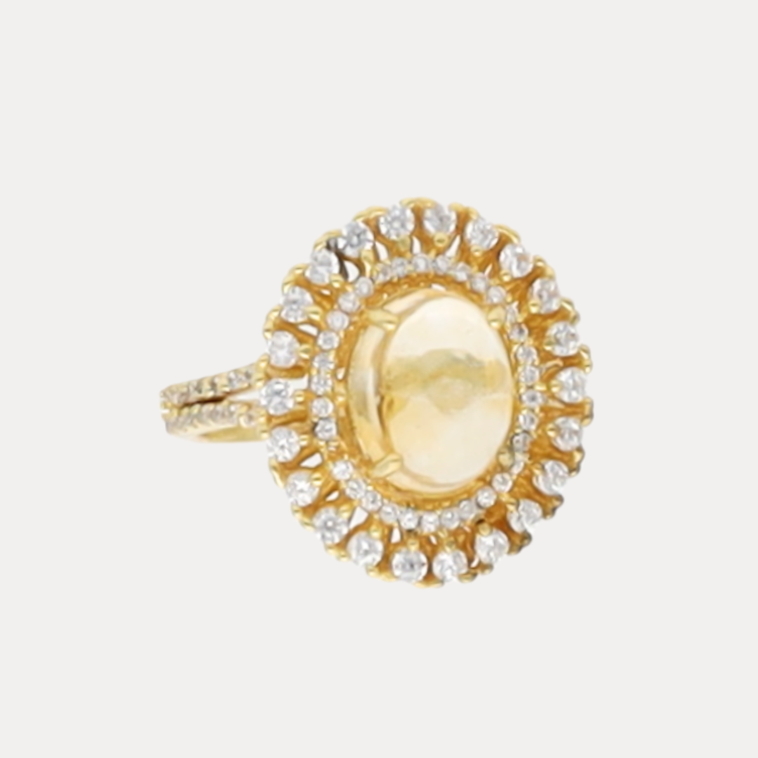 Madona Ring - Gold Citrine