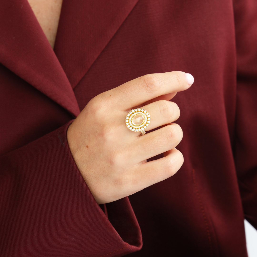 Madona Ring - Gold Citrine
