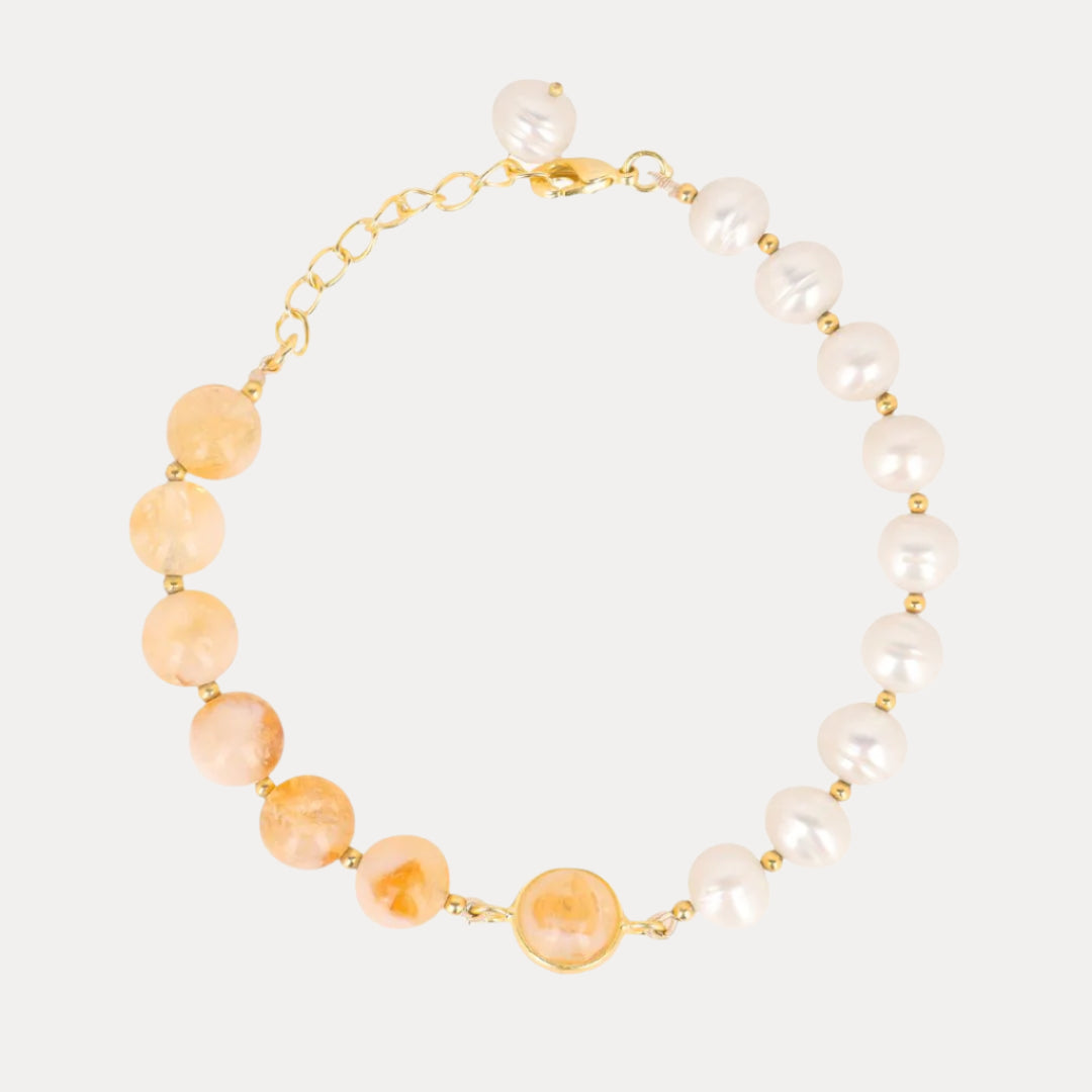 Margarite Bracelet - Gold Rutile/Pearl