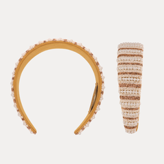 Nisha Cream Beaded Pearl Headband
