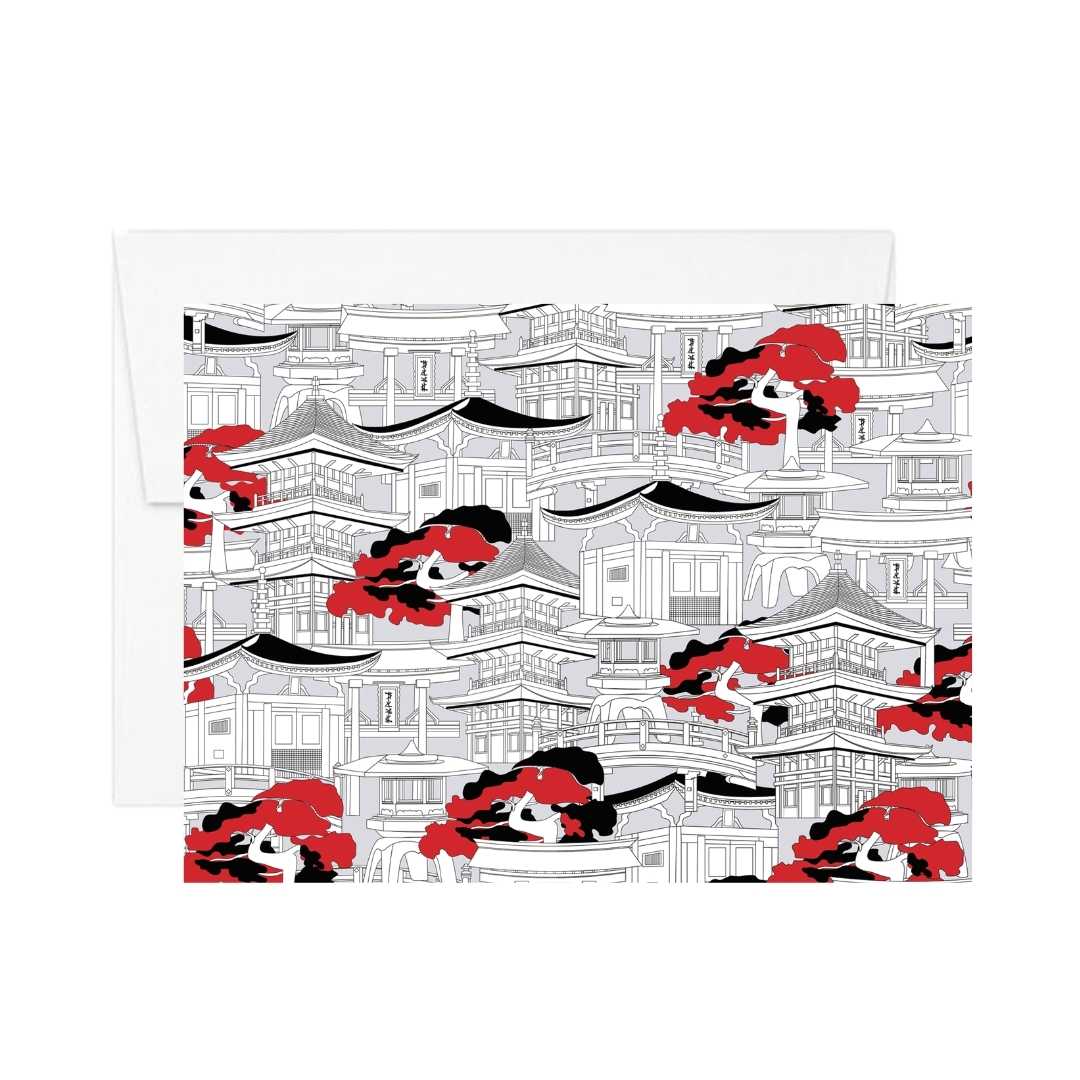 Pagoda Notecard Set