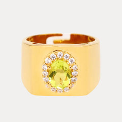 Birthday Ring - Peridot/White