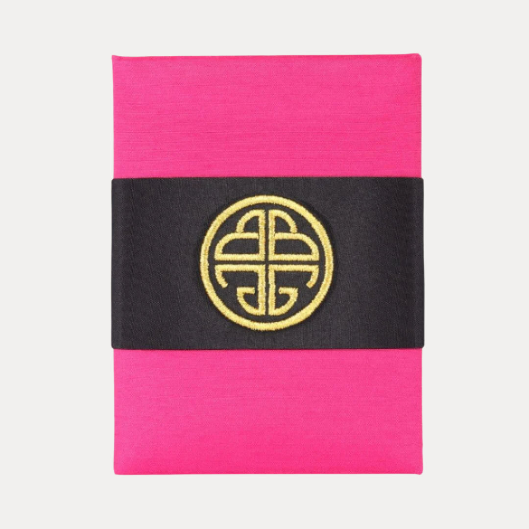 Pink Silk Gift Box with Gold Embroidery