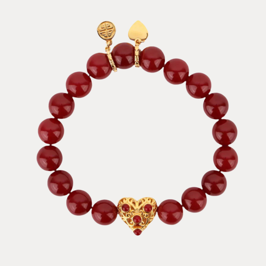 Corazon Beaded Bracelet - Ruby