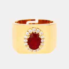 Birthday Ring - Ruby/White