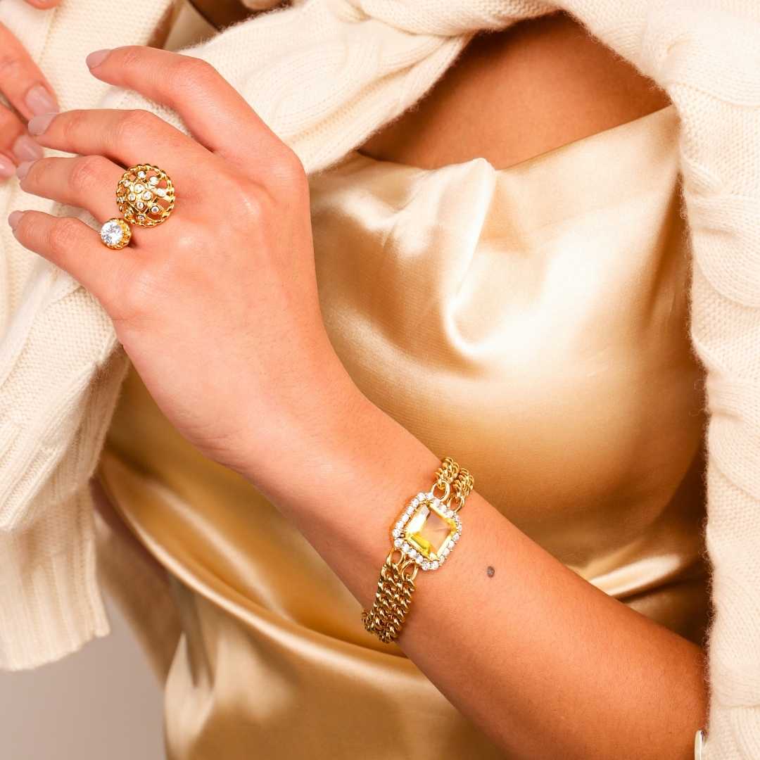 Solange Chain and Crystal Bracelet