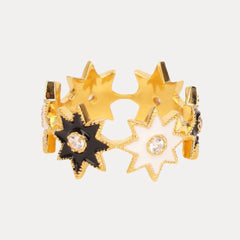 Black & White Star Cluster Ring