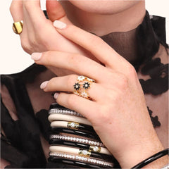 Black & White Star Cluster Ring