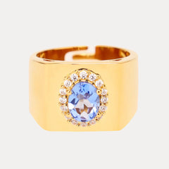 Birthday Ring - Tanzanite/White