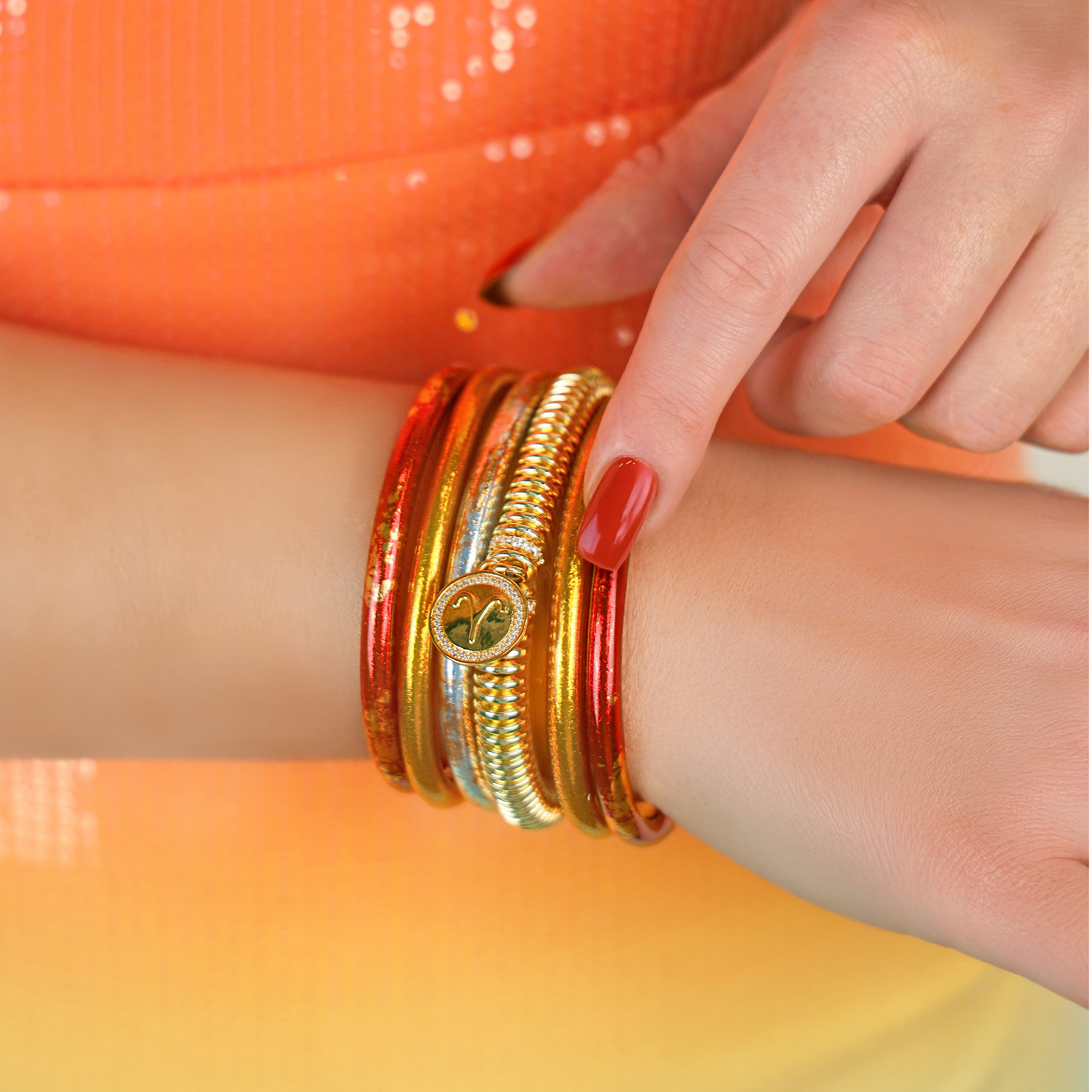 The Aries Zodiac Stack with Charm Bracelet