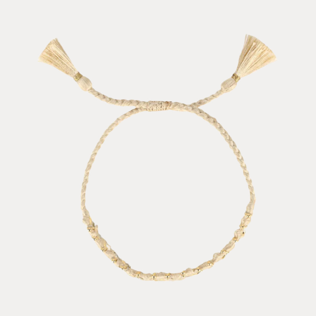 Viv String Bracelet - Ivory/Crystal