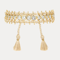 Viv String Bracelet - Ivory/Crystal