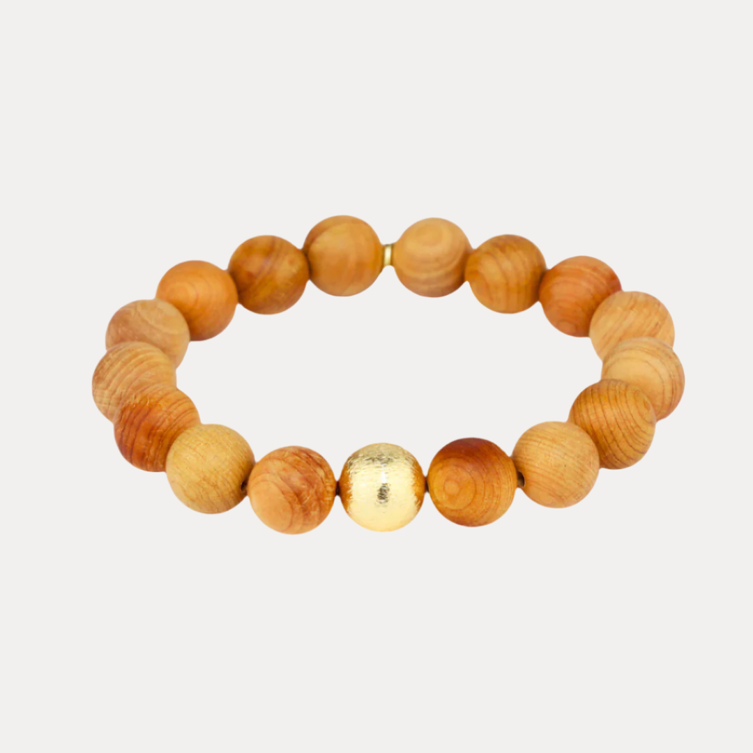Varnished Wood Beaded Bracelet