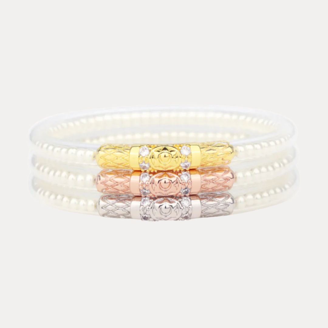 Three Queens All Weather Bangles® (AWB®) - White Pearl