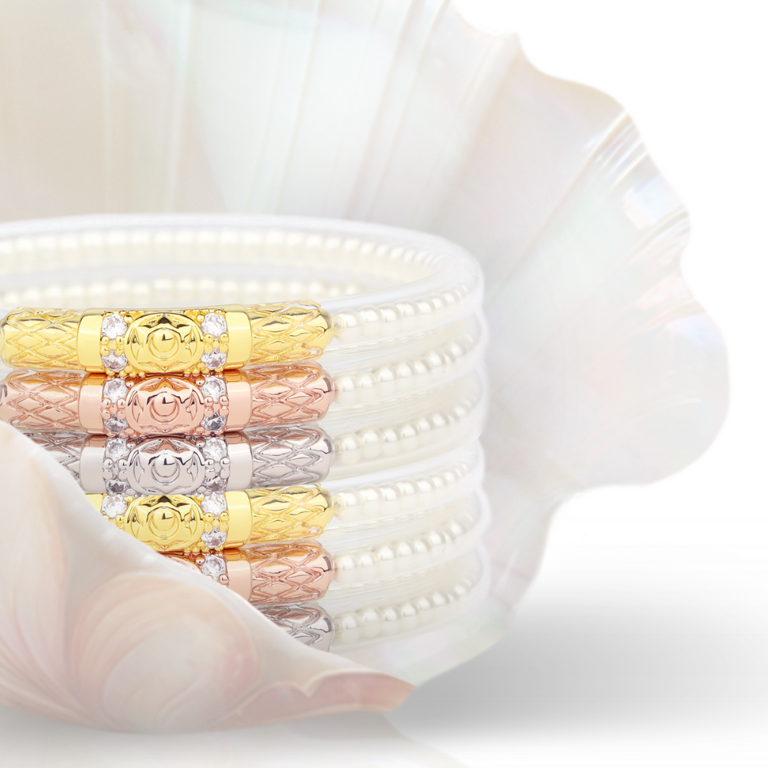 Three Queens All Weather Bangles® (AWB®) - White Pearl